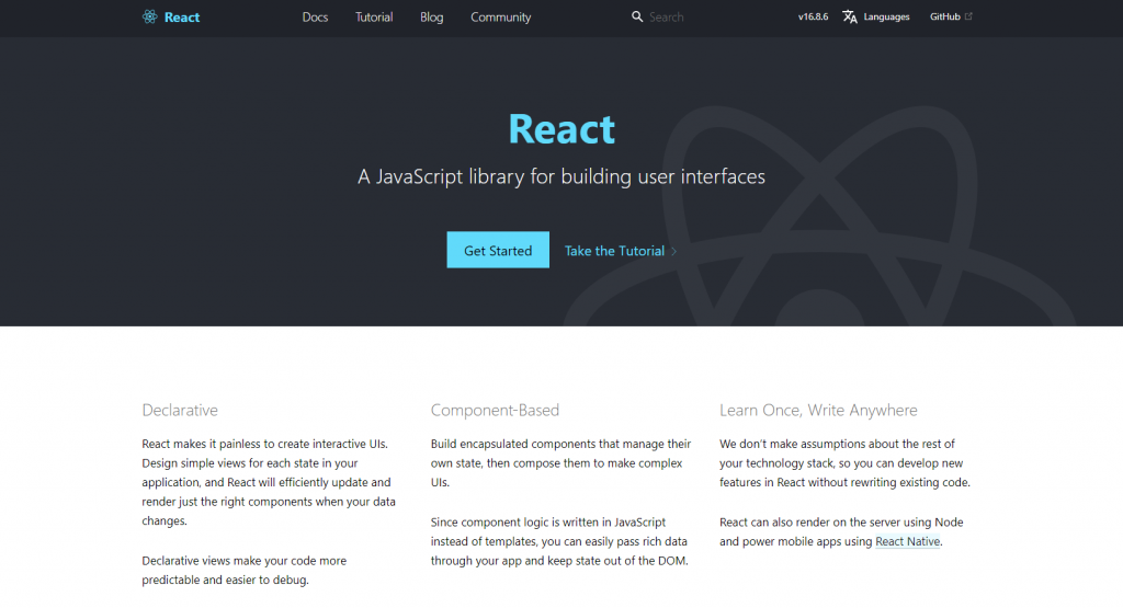 React WEBサイト
