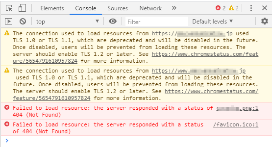 Google ChromeでTLS1.2に対応していない場合の警告